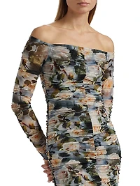 Morgana Floral Ruched Off-the-Shoulder Dress