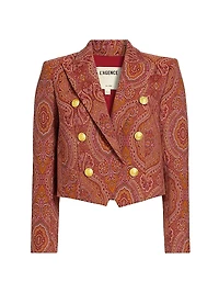 Lila Paisley Boxy Blazer