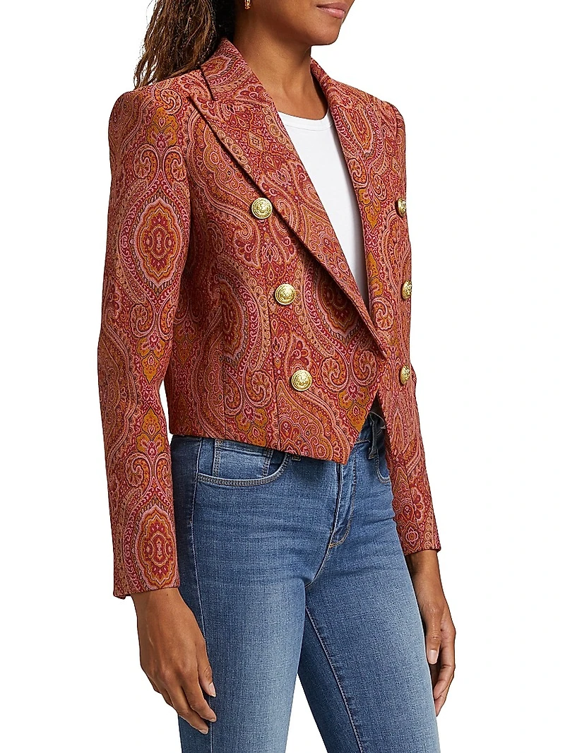 Lila Paisley Boxy Blazer