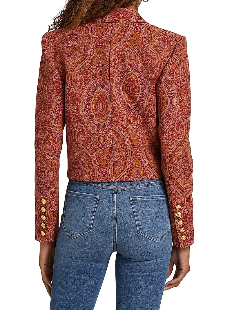 Lila Paisley Boxy Blazer
