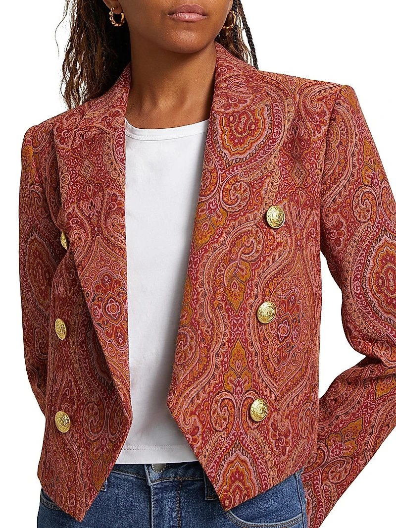 Lila Paisley Boxy Blazer