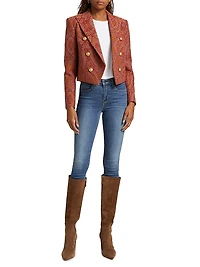 Lila Paisley Boxy Blazer