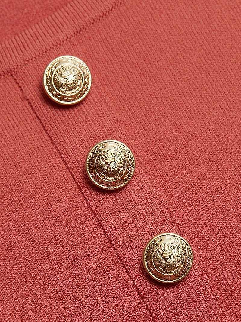 Lanetta Knit Button-Front Top