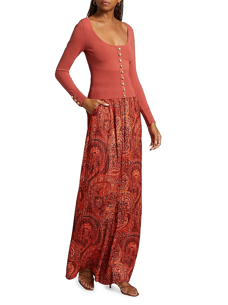 Lanetta Knit Button-Front Top