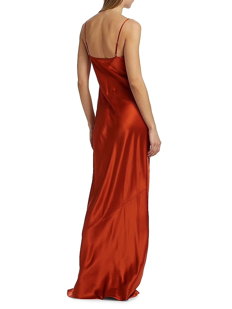 Charmaine Silk Satin Bias-Cut Gown