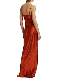Charmaine Silk Satin Bias-Cut Gown