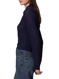 Viola Cotton-Blend Knit Polo Sweater
