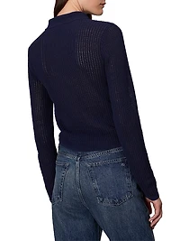 Viola Cotton-Blend Knit Polo Sweater