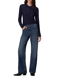 Viola Cotton-Blend Knit Polo Sweater