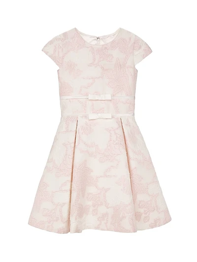 Little Girl's & Girl's Joan Bow-Accented Jacquard Dress