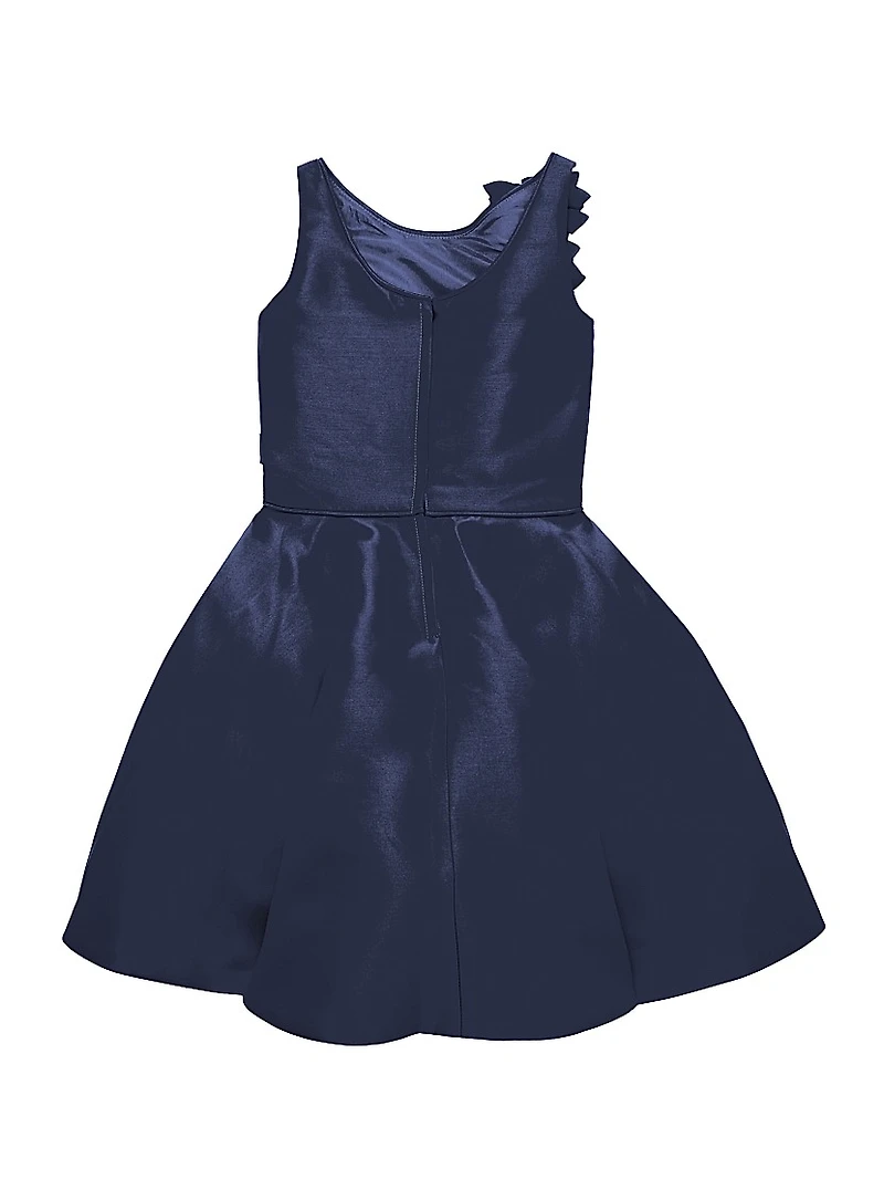 Little Girl's & Joan Flower Pleated Sleeveless Dress