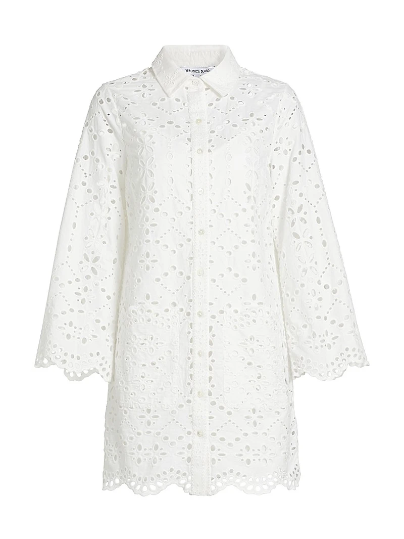 Sumatra Eyelet Cotton Mini Shirtdress