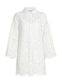 Sumatra Eyelet Cotton Mini Shirtdress