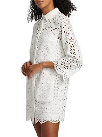 Sumatra Eyelet Cotton Mini Shirtdress