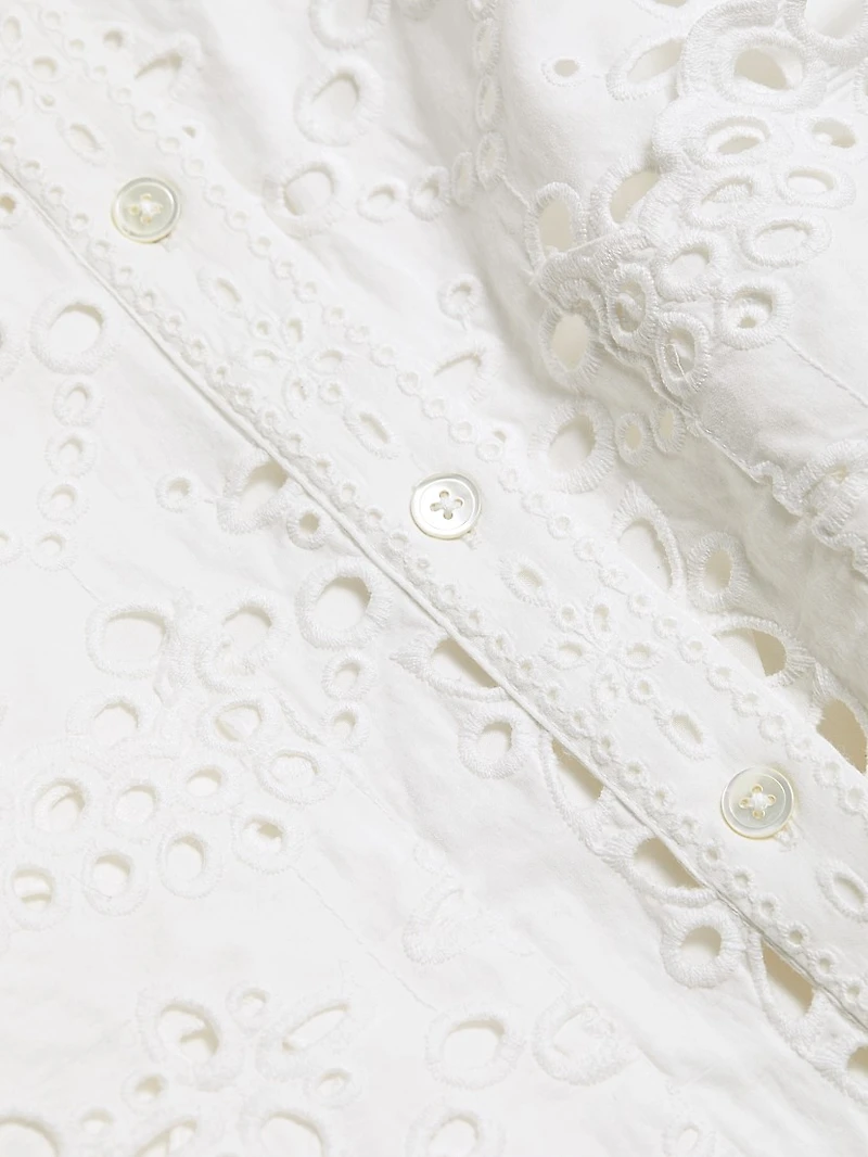 Sumatra Eyelet Cotton Mini Shirtdress