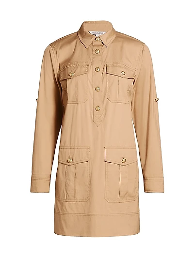 Saude Stretch Cotton Utilitarian Minidress