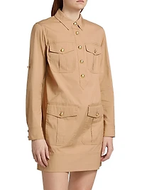 Saude Stretch Cotton Utilitarian Minidress