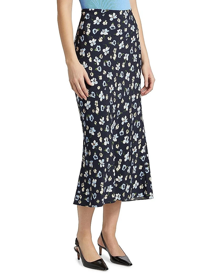 Clover Floral Midi-Skirt
