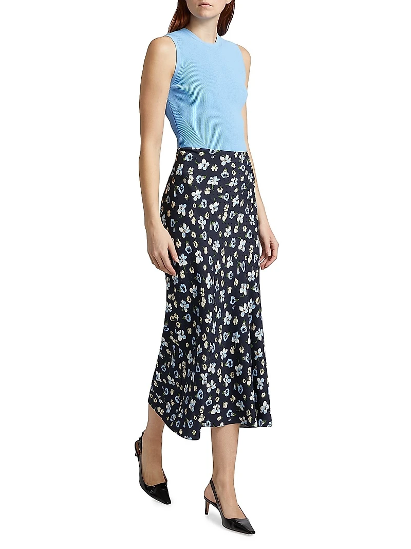 Clover Floral Midi-Skirt