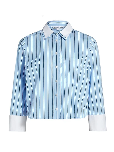 Maia Contrast Double Collar Top