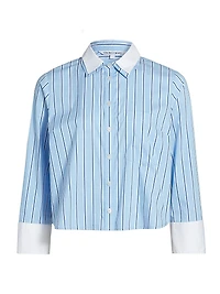 Maia Contrast Double Collar Top