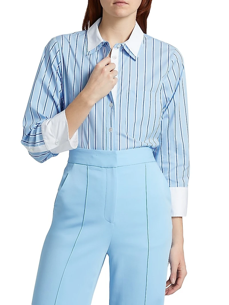 Maia Contrast Double Collar Top