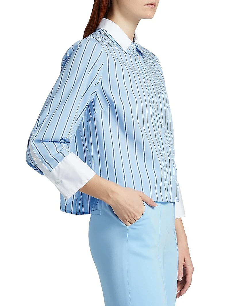 Maia Contrast Double Collar Top