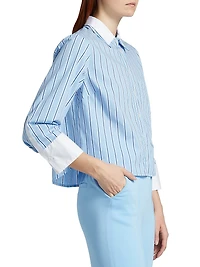 Maia Contrast Double Collar Top