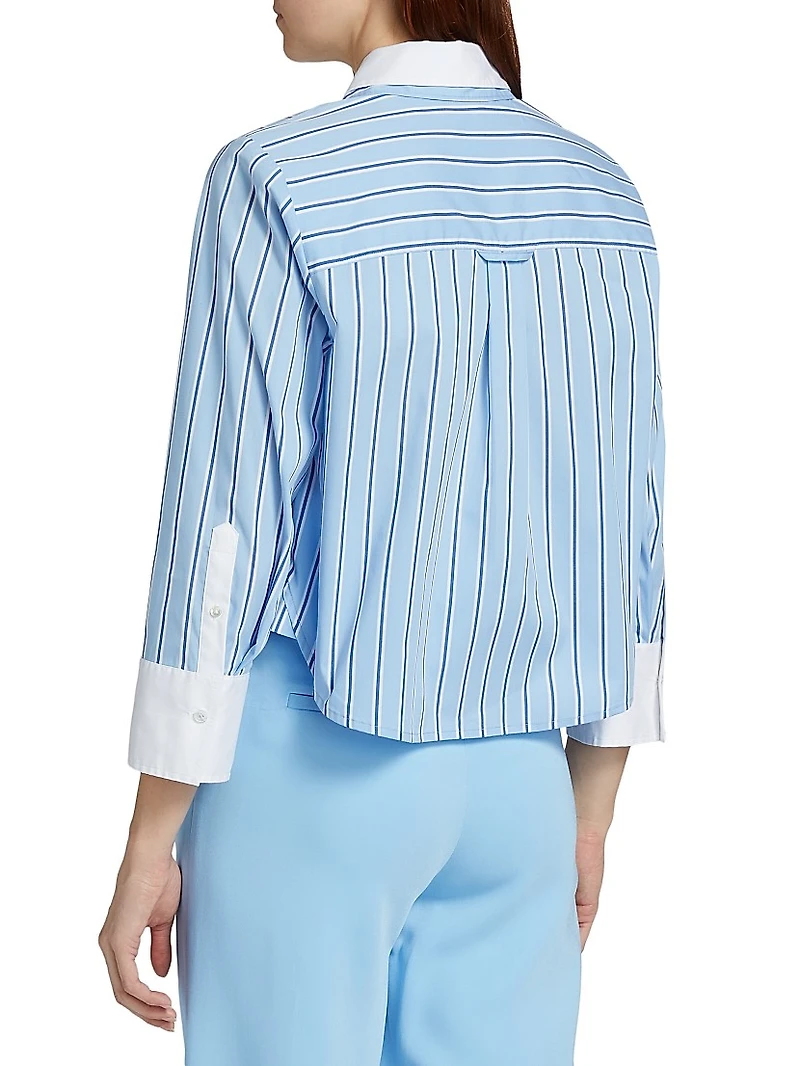 Maia Contrast Double Collar Top
