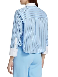Maia Contrast Double Collar Top