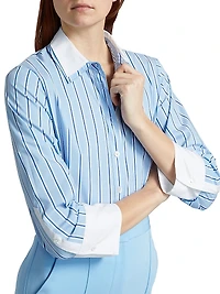 Maia Contrast Double Collar Top