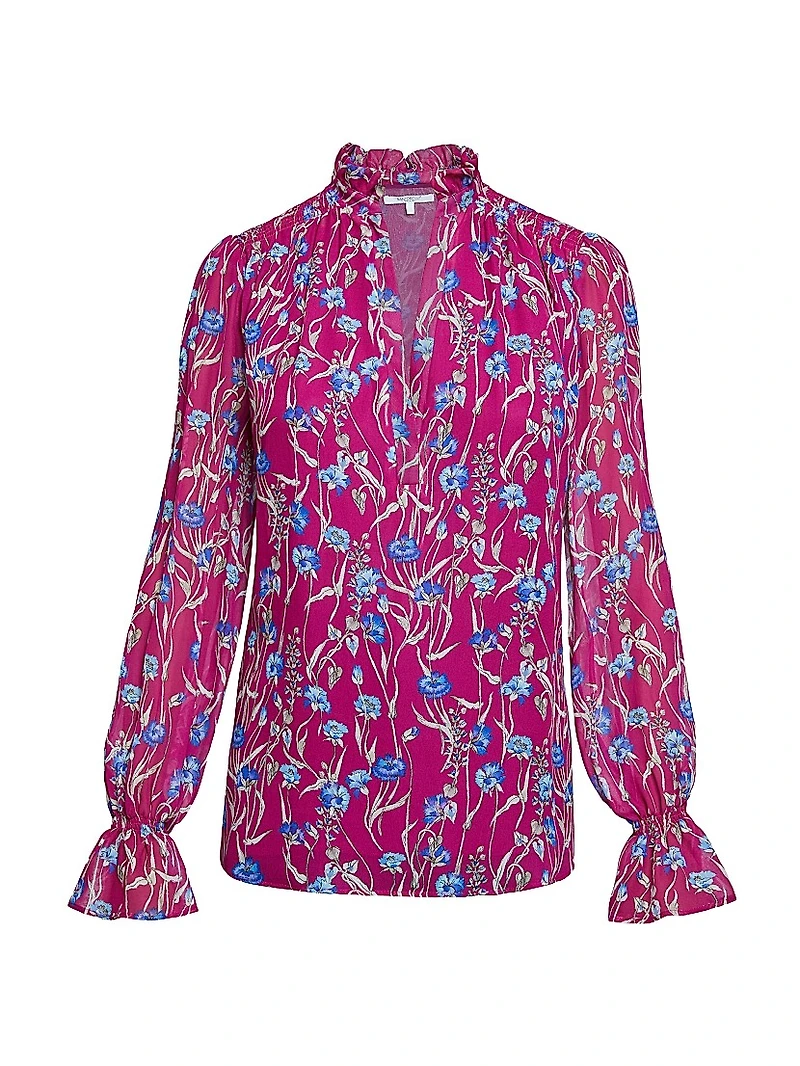 Ruffled Floral Georgette Blouse