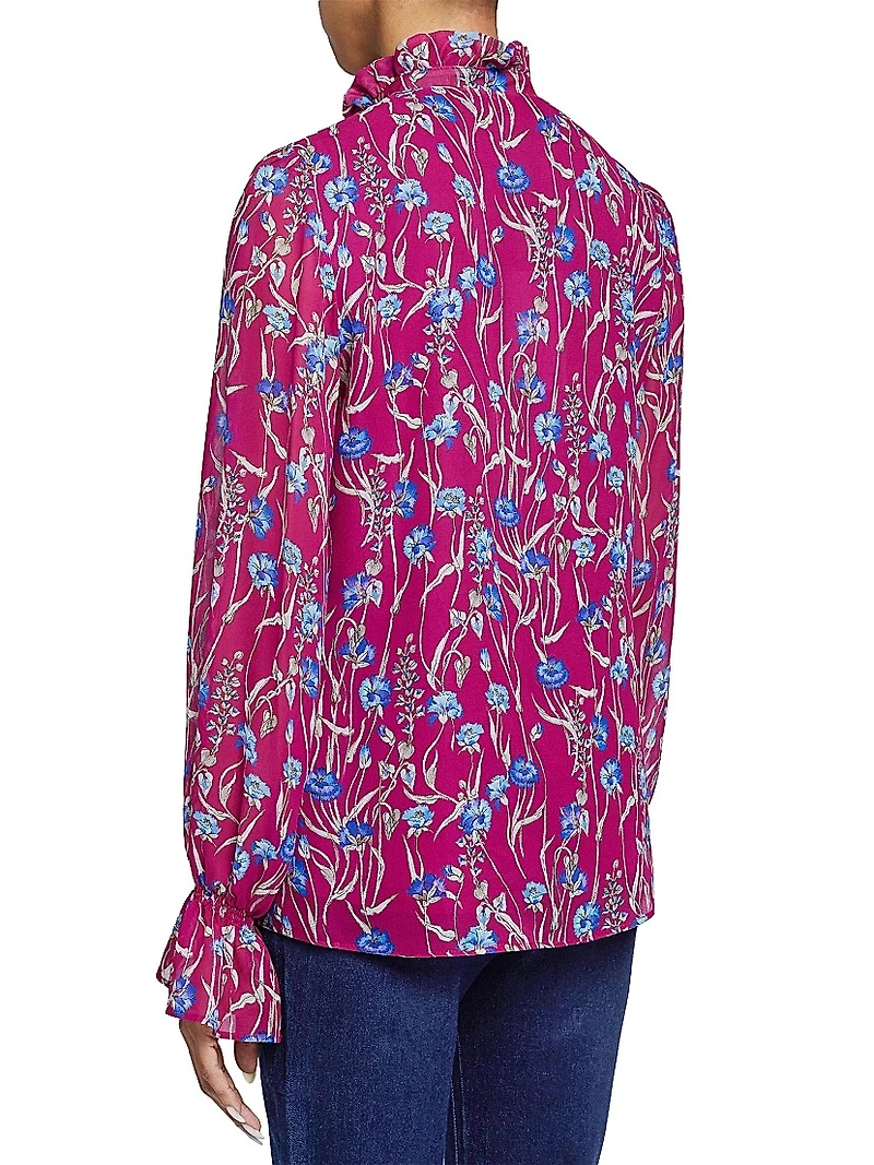 Ruffled Floral Georgette Blouse