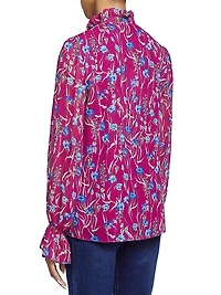 Ruffled Floral Georgette Blouse