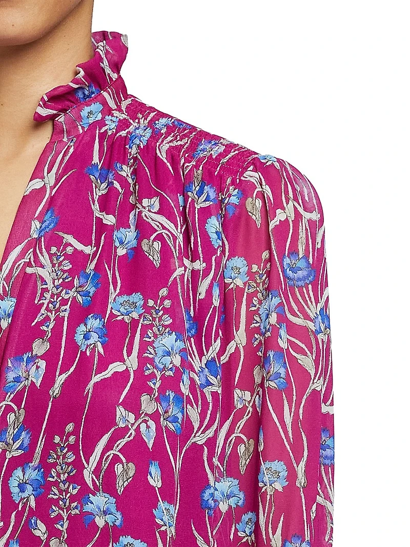 Ruffled Floral Georgette Blouse