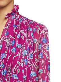 Ruffled Floral Georgette Blouse