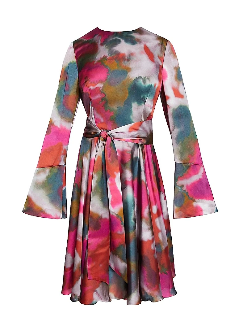 Abstract Georgette Fit & Flare Knee-Length Dress