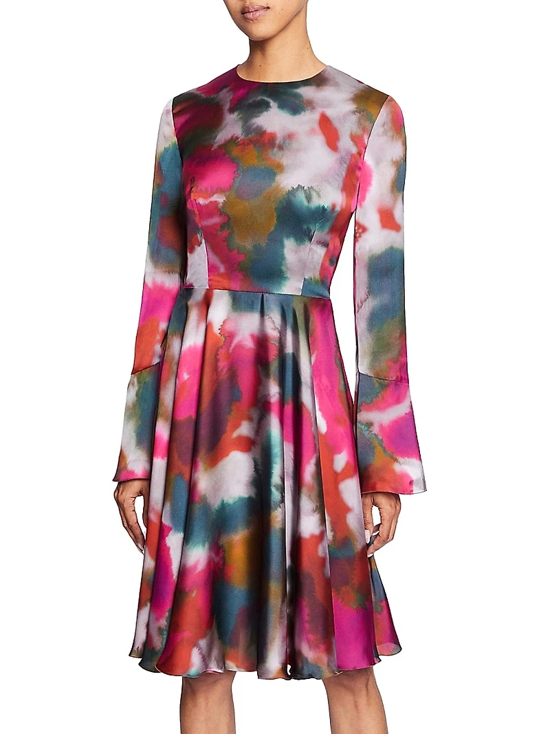 Abstract Georgette Fit & Flare Knee-Length Dress