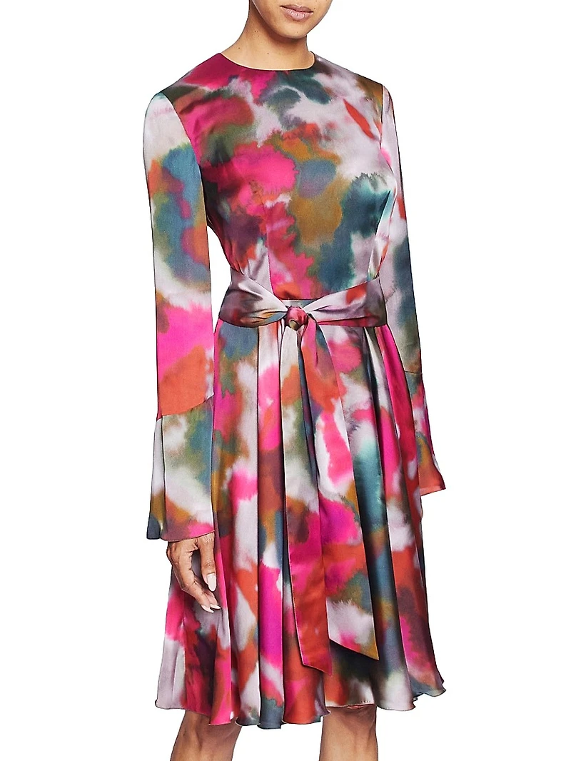 Abstract Georgette Fit & Flare Knee-Length Dress