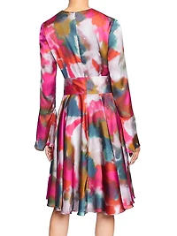 Abstract Georgette Fit & Flare Knee-Length Dress