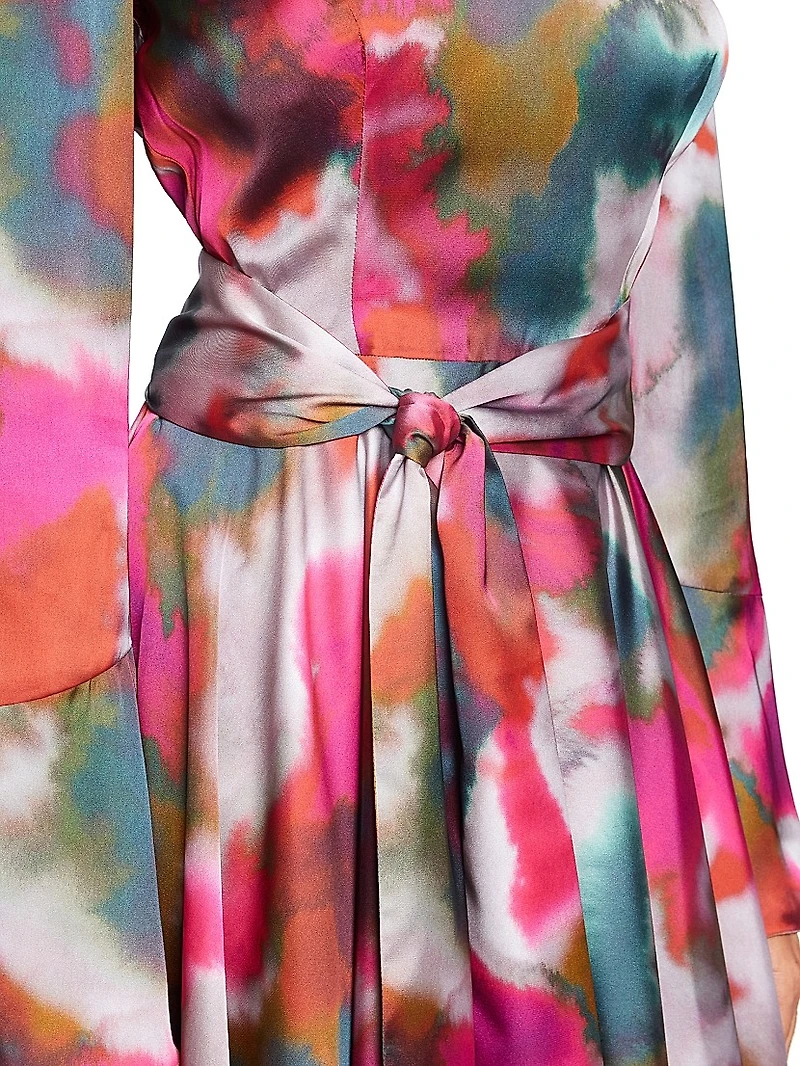 Abstract Georgette Fit & Flare Knee-Length Dress