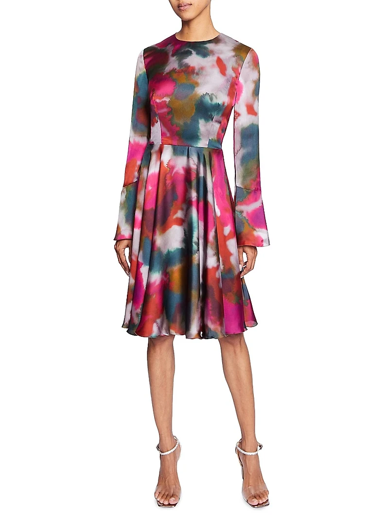 Abstract Georgette Fit & Flare Knee-Length Dress