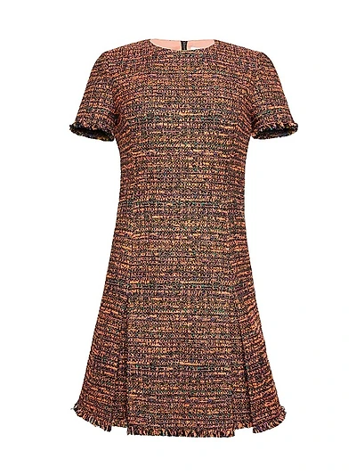 Cotton-Blend Tweed A-Line Shift Midi-Dress
