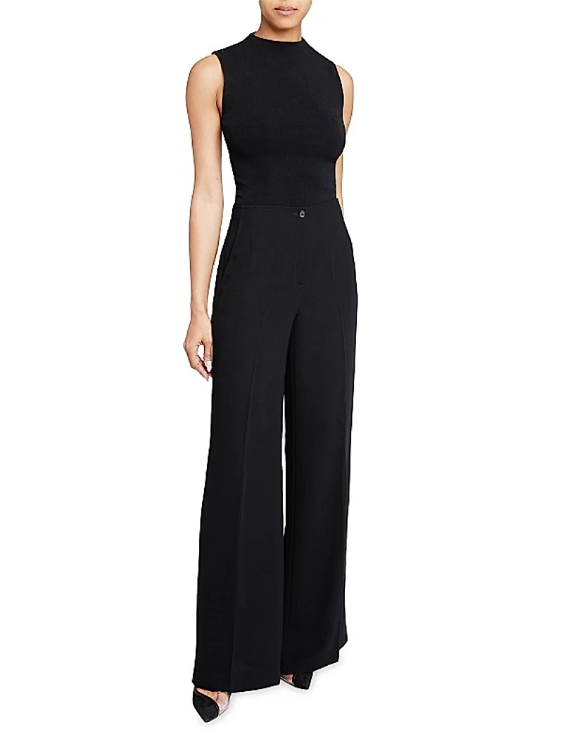 Cady Tailored Wide-Leg Pants