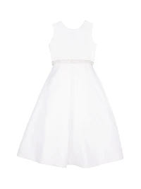Little Girl's & Girl's Macis Communion Satin Beaded Dress