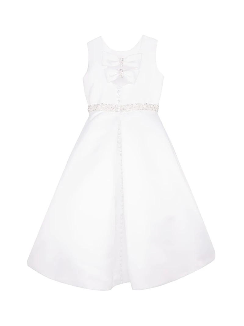 Little Girl's & Girl's Macis Communion Satin Beaded Dress