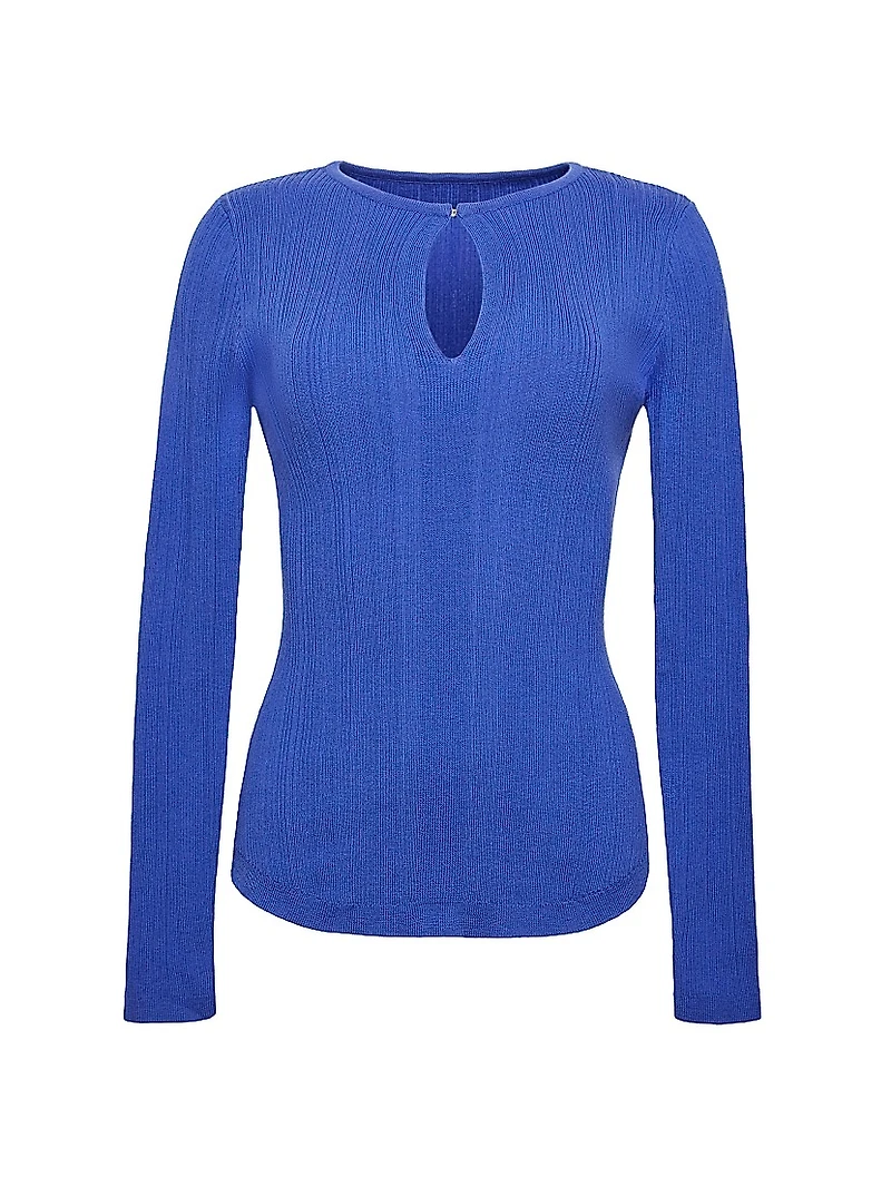 Ribbed Wool Long-Sleeve Top