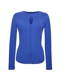 Ribbed Wool Long-Sleeve Top