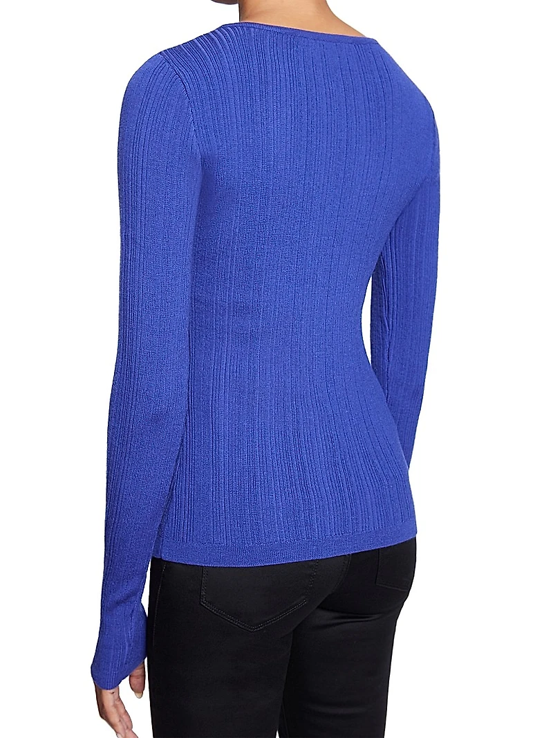 Ribbed Wool Long-Sleeve Top