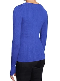 Ribbed Wool Long-Sleeve Top
